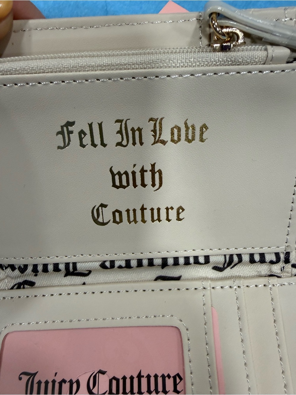 Juicy Couture Cream Patent Heart Charm Wallet - Picture 7 of 11